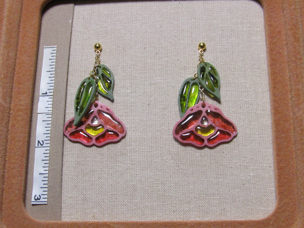 Stained Glass Flower Dangle Earrings