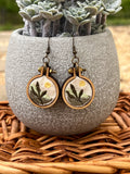 Foliage Embroidery Hoop Earrings