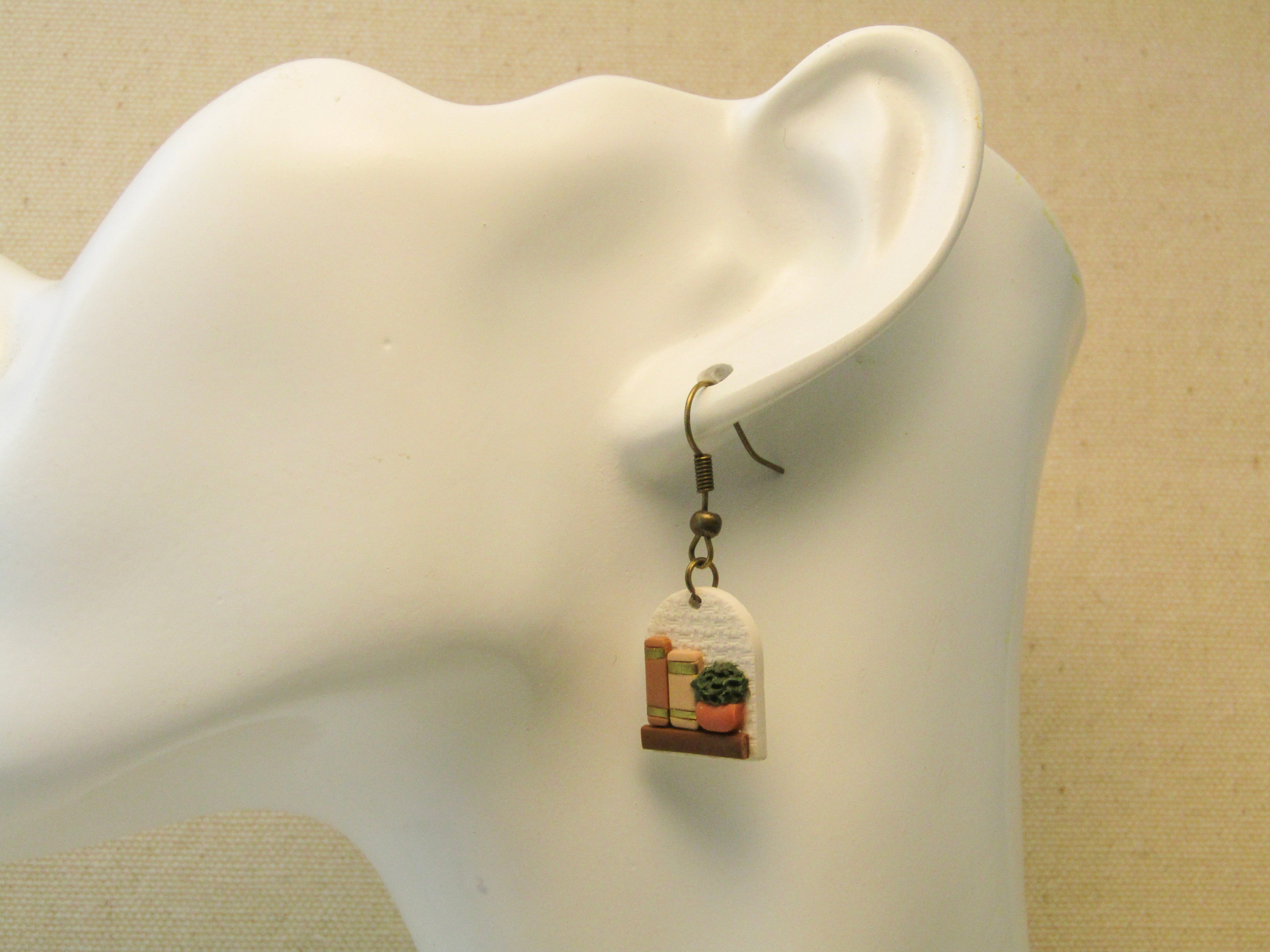 Book Lover Earrings - Neutral Color Palette