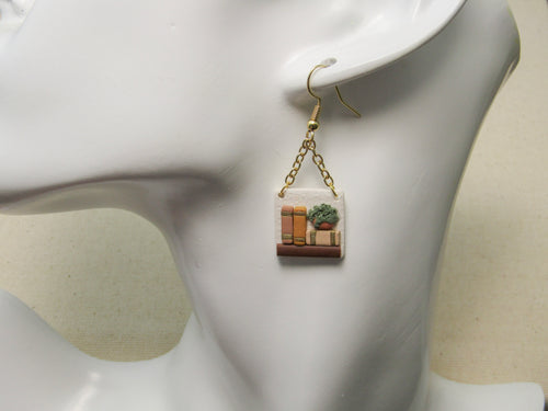 Book Lover Earrings - Gold Chain